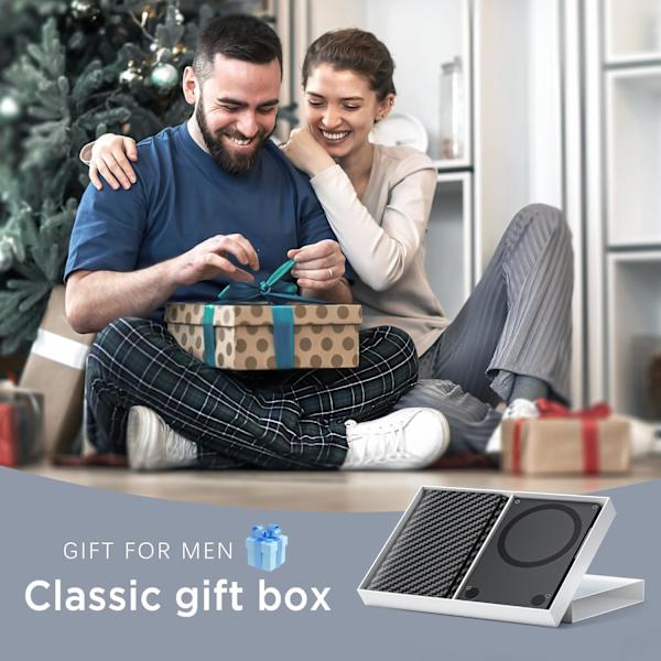 Plånbok för Män - Pop Up Aluminiumfodral, 2-i-1 Magnetisk Plånbok, med Kontantfack Kreditkortsfack - Slank Plånbok med RFID-Blockering, Minimalistisk Läder W