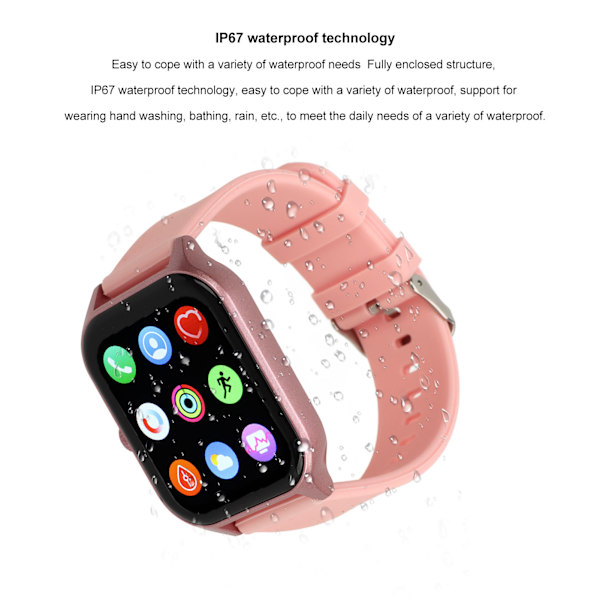 1,83 tuuman GT40 älykello HD-kokoruutu 128 Mt IP67 vedenpitävä älykello tukee Bluetooth-puheluita Pink