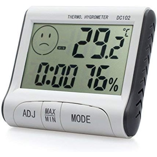 Digitalt termometer, hygrometer fugtighed til rum, drivhus temperatur - Max/Min rækkevidde - Let at læse LCD-skærm