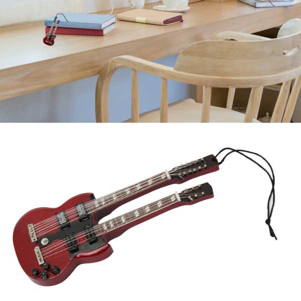 Miniatyr elektrisk gitarmodell Naturtro og delikat tregitarpynt til julens bursdagsfest type 1