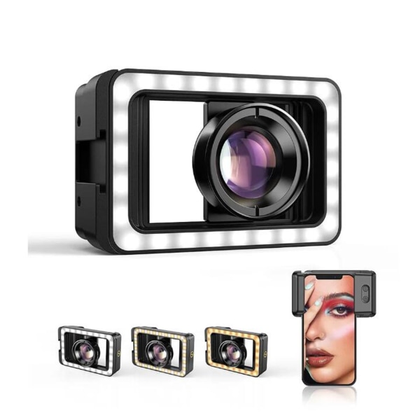 100 mm:n puhelimen makrolinssi Universal Clip 4K HD kannettavan puhelimen kameran makrolinssi LED-täyttövalolla