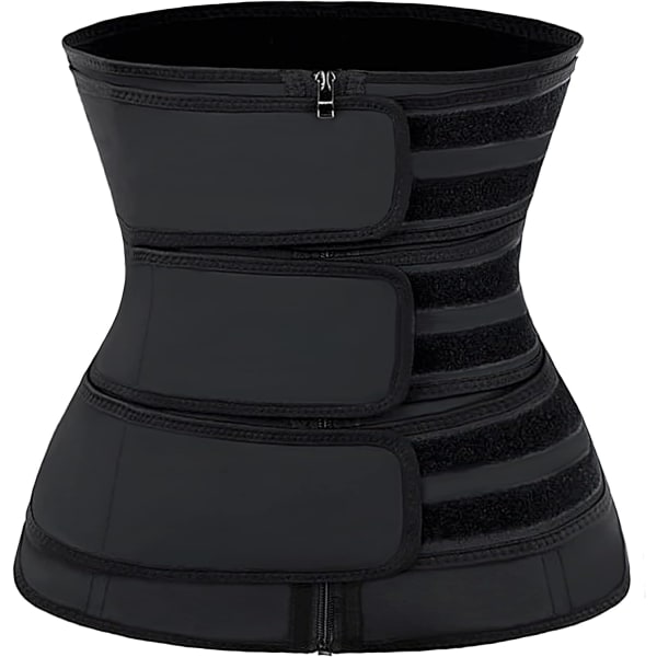 Naisten waist trainer Latex Underbust JSculpt Double Training Belt Workout -urheiluvyö D-black (Triple Straps) XL