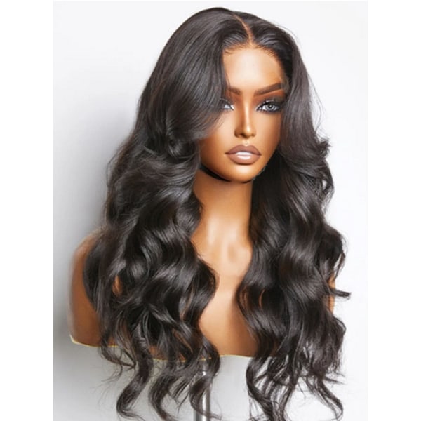 250 Densitet HD Lace Front Peruker Mänskligt Hår Bär och Gå Limfria Peruker Mänskligt Hår Förplucked Lace Bleached Knots Lace Front Peruk 250 Densitet Body Wave W 24inch