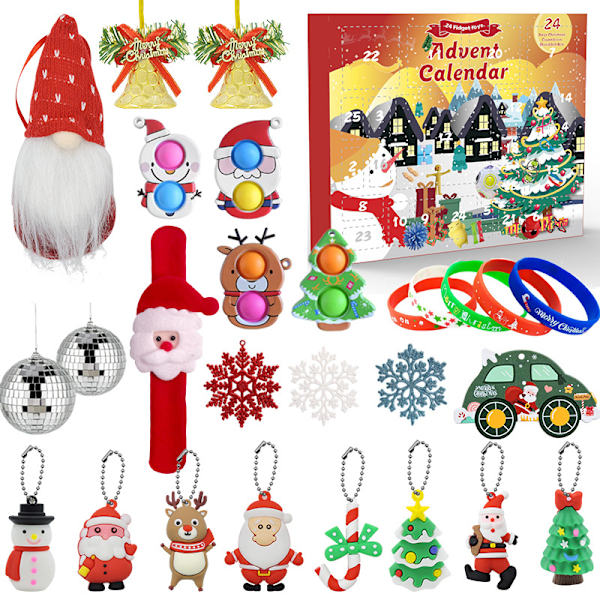 Julkalender Blind Box, 24-delad Julgåvosats - 24 Dagars Julnedräkningspresent, Julkalender Överraskningsgåva för Barn A