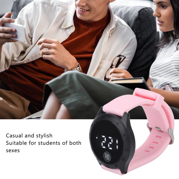 HZ2030 LED Digital Ur | Koreansk Stil | Vandafvisende | Touch | Stilfuldt Armbåndsur til Mænd Kvinder Studerende Pink