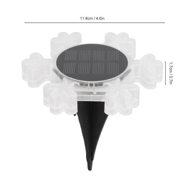 Solcelled Snøflagglys Hagebelysning IP65 Vanntett 3 Moduser med Stake Landskapslys for Gangsti Hage White Light