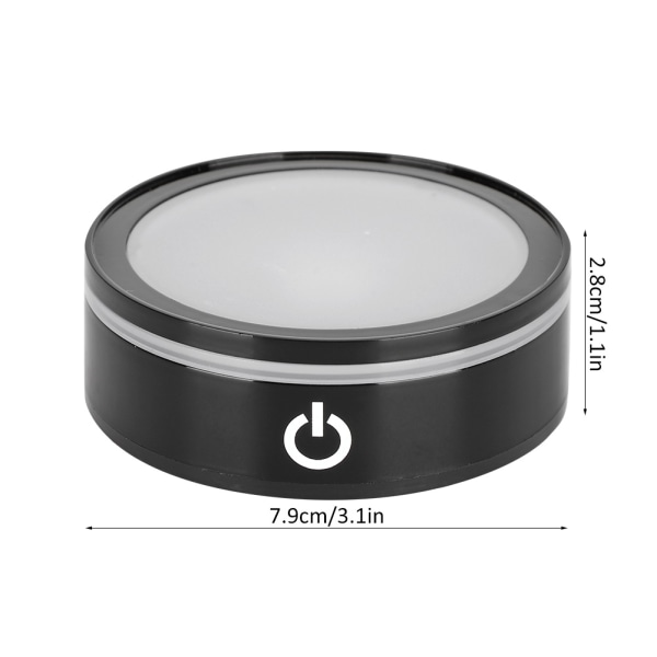 LED-base Krystal Sort Flad Berøring Multi-Mode Farverig Hvid Lys 3D Indre Udskæring Laser Base