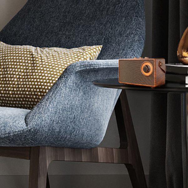 Retro Bluetooth-högtalare med träimitation, HiFi-stereo, BT 5.3, USB-laddningsbar, vintage radio, Bluetooth-högtalare