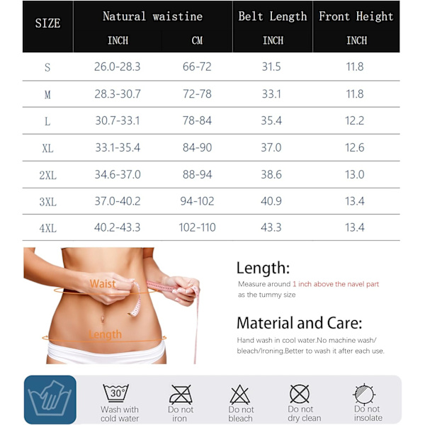 Neopren midjetrener for kvinner slankende body shaper midjetrimmer cincher svettebelte Black Double Belt With 6 Hooks M