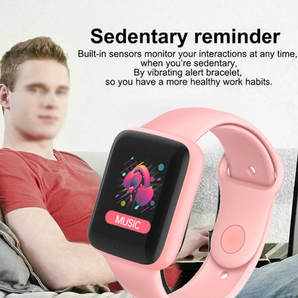 1,4 tuuman älykello 150mAh askelmittari hälytys Saapuvan viestin hälytys Urheilutila Vedenpitävä kuntokello IOS 9.0:lle Android 5.0 -älypuhelimelle Pink