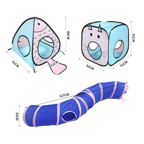 Kattetunnel Legetøj Sammenklappelig Multifunktionel Bærbar DIY Kattetunneltelt til Hund Kæledyr