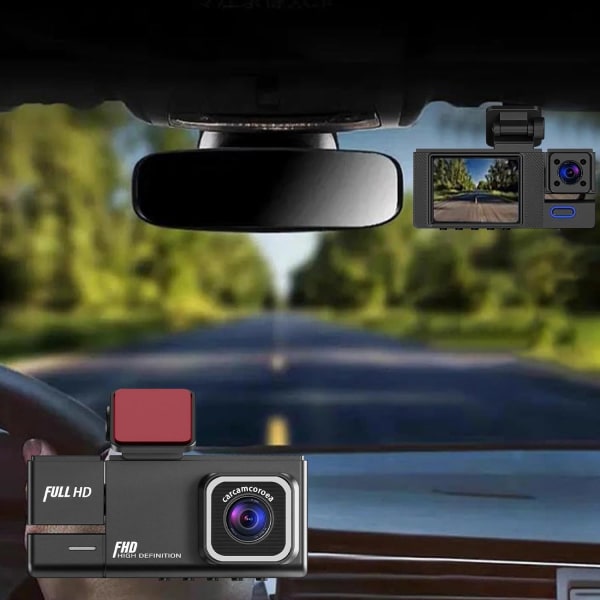 Dash Cam WiFi FHD 1080P Auton Kamera, Etu- ja Sisäkamera Autoille, Mini-ajoneuvokamerat Yökuvanäkyvyydellä, 24 Tunnin Pysäköintitila, WDR, Silmukka-tallennus