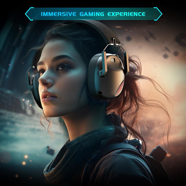 Trådlöst Spelheadset för PC, PS5, PS4, Mac, Nintendo Switch, Spelhörlurar med Mikrofon, Bluetooth 5.3 Spelheadset Trådlöst, ENDAST 3,5 mm