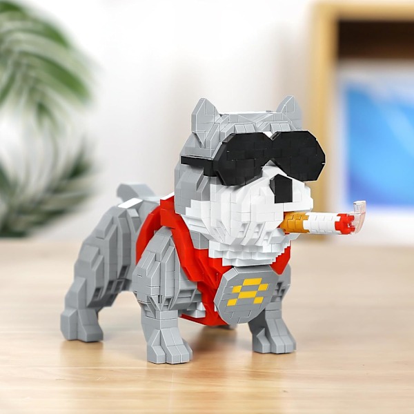 Animal Bully Pitbull Mikro Mini Byggeklodser Sæt, Mini Hund Mikro Klodser Byggelegetøj til Drenge Piger, Festgaver til Børn, Julegave Fødselsdagsgave