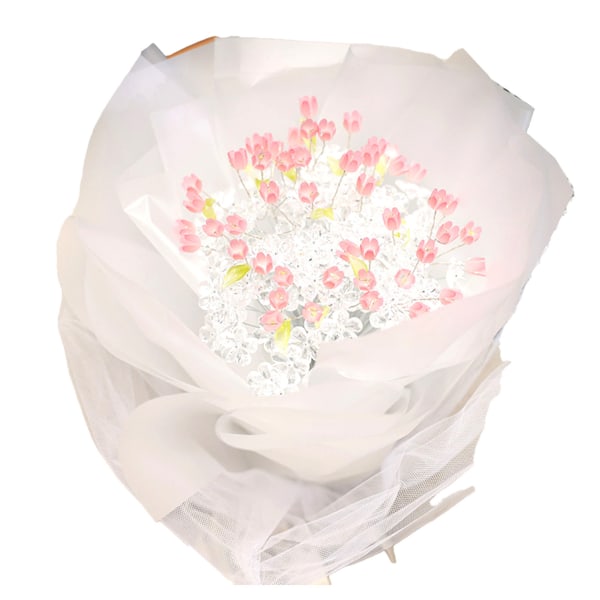 Tulpan Glödande Bukett med Ljusremsa DIY Hantverk Vackra Tulpaner Konstgjorda Blommor till Flickvän Mamma 20 Flowers