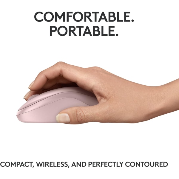 Logitech M221 Trådlös Bluetooth-mus, Kompakt, Smidig Spårning, 18 Månader Batteritid för Windows, macOS, ChromeOS, Linux, Kompatibel med PC, Mac, Bärbara datorer Pink