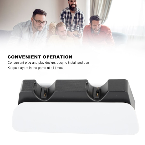 PS5 Dual-latausasema Type C -liittimellä, nopea lataus, kaksi ohjainta, latausteline, telakointiasema latausindikaattorilla