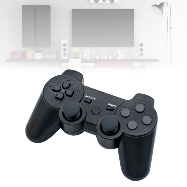 2 STK Bluetooth Game Controller Universal Tastatur Trådløs Bluetooth Gamepad til PS3 Sort