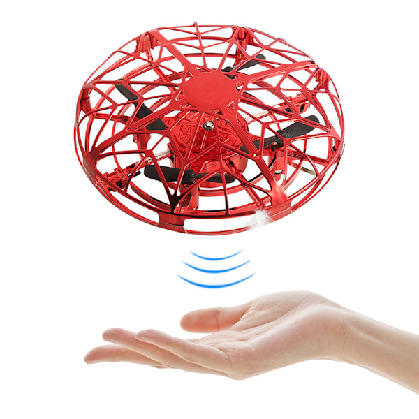 Mini-drönare, leksaksdroppar, handhelikopter, RC-fyrkant, infraröd induktionsfjärrkontroll, flygande flygplan, presenter till pojkar, flickor, vuxna Red
