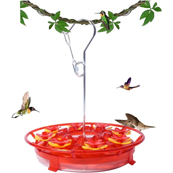 Hummingbird Feeder - Hummingbird syöttölaitteet ulkokäyttöön riippuvat muurahaisia ​​ja mehiläisiä kestävä, pyöreä ahven, 8 kukkan syöttöaukkoa ja 18 imeskelytablettia P