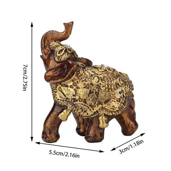 Elefantformad Harts Ornament Träkorn Europeisk Stil Hem TV-Skåp Hantverk Dekoration Guld S