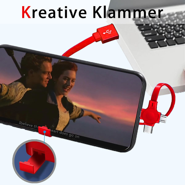 2-pack 3-i-1 Multi Retraktil Laddningskabel, 3-i-1 Laddningskabel Rulle, Multi Retraktil USB-Laddningskabel med Micro USB IP Typ C-kontakter Black+Green