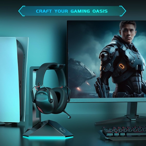 Trådlöst Spelheadset för PC, PS5, PS4, Mac, Nintendo Switch, Spelhörlurar med Mikrofon, Bluetooth 5.3 Spelheadset Trådlöst, ENDAST 3,5 mm