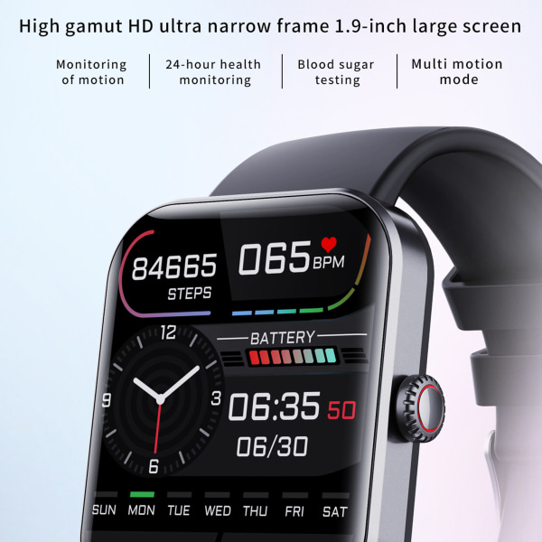 Sports Smartwatch Temperaturinformation Påminnelse för Android 4.4 Pekskärm sömnmonitorarmband för kvinnor män Black