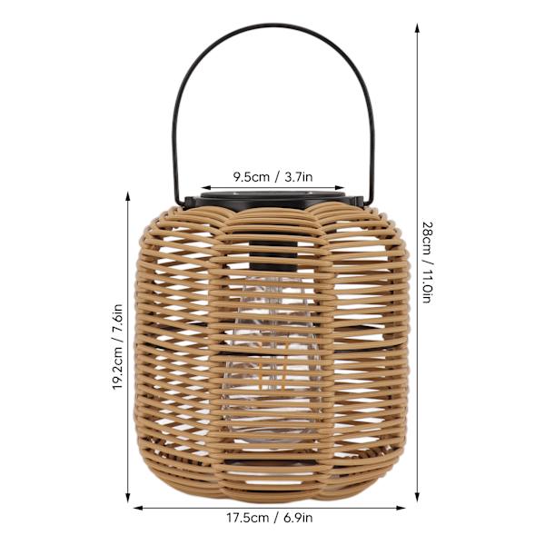Solcellelykt Utendørs Henge Solcellelamper Vanntette Dekorative Rattanlykter for Bord Patio Hage Hagegård Veranda Tungsten