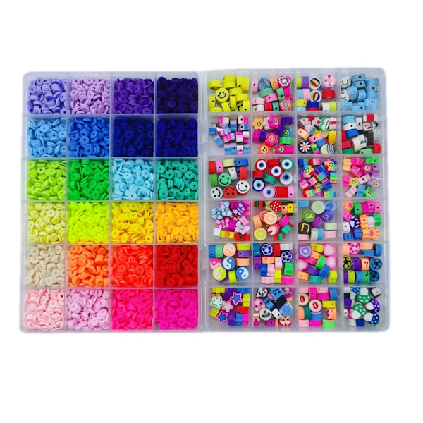 5055 stykker leireperle armbånd lage sett, myk keramisk perle håndlaget sett, vennskap armbånd DIY smykker, Perler for armbånd og smykker lage