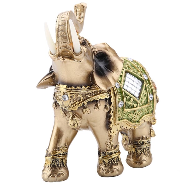 Lykke Feng Shui Grønn Elefant Statue Skulptur Velstand Figur Gave Hjem Dekorasjon L