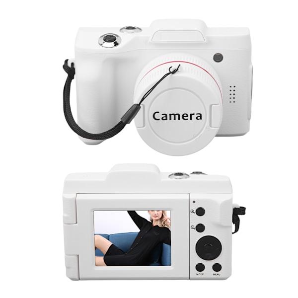 Digitalkamera HD 16MP Vit Färg Multi Axes Stabilisering Smart Nybörjare Vloggkamera