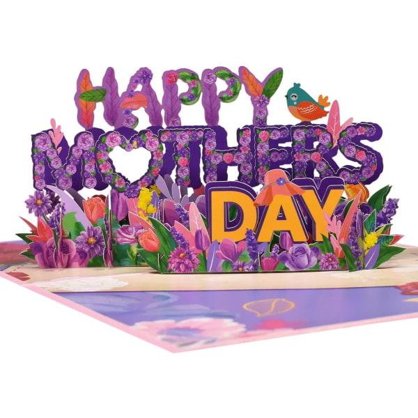 Happy Mothers Day Pop Up-kort, til mor, kone, enhver - 5" x 7" cover - Inkluderer konvolut og notemærke