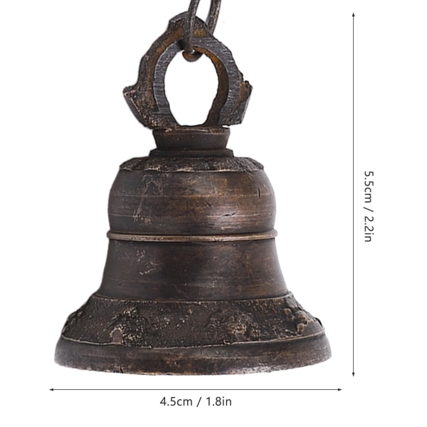 Dinner Bell Nepalese Hand Made Copper Cast Iron Small Bell Wind Chimes Pendant for Wall Door Fence Pillar 4.5x5.5cm