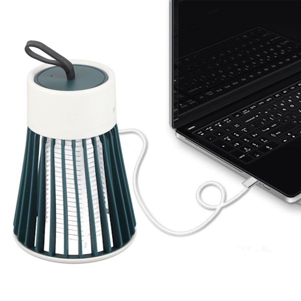 Elektrisk Flueslående Lys ABS USB Oppladbar Fluesfelle Lampe for Innendørs Utendørs Grønn