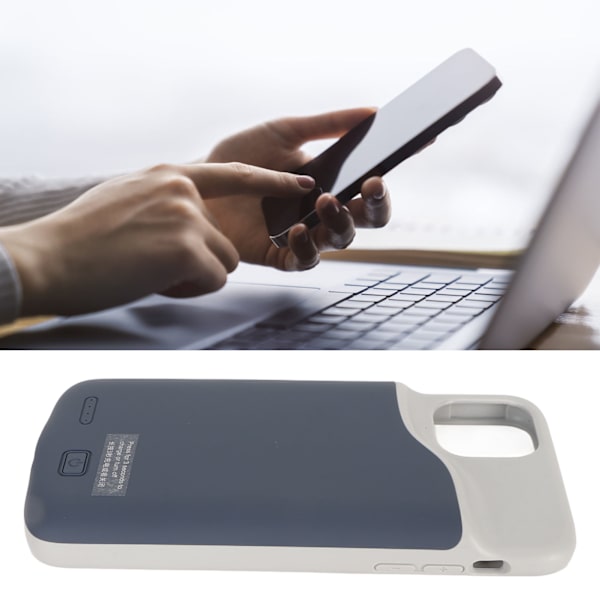 Batterifodral för IOS 11 Pro Max 6,5 tum Utökad Laddning Skyddande Fodral 6000mAh Uppladdningsbar Indikator Smalt Fodral Blue