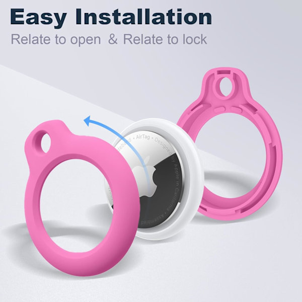【2-pakkaus】 Airtag-pidike Air Tag -kotelo avaimenperällä, naarmuuntumaton Airtags-avainperä Apple Air Tagseille, Airtag-tarvikkeet GPS-esineiden paikantimen seurantaan, Pink/Purple