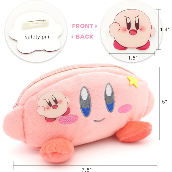 Kawaii Pink-värinen kynäkotelo akryylimerkillä, Kawaii meikkipussi, japanilainen söpö kynäpussi anime-kirjatarvikepussin lahja tytöille, naisille ja lapsille Pink