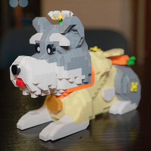 Schnauzer Byggklossar, Hund Mikro Byggklossar, Söta Djurserie Mikro Mini Byggklossar Kit, Mini Tegel Byggset Hund för Pojkar & Flickor