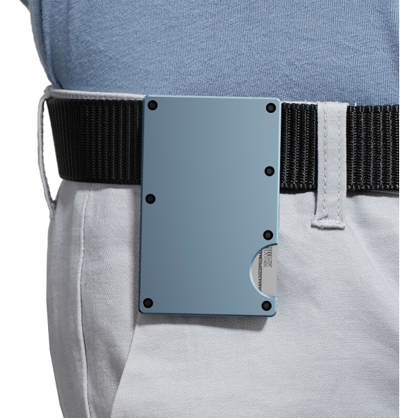 RFID-lompakko miehille Slim: Edessä taskulompakko, jossa on rahaklipsi, minimalistinen miesten lompakko, luottokorttikotelot miesten lahja Navy Blue