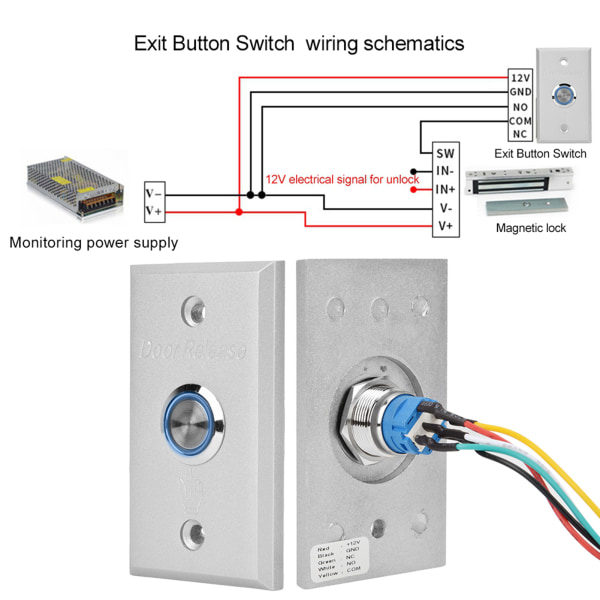 Dør Adgangskontrol System Exit Knap Dør Tryk Udløsningskontakt Med Indikatorlys