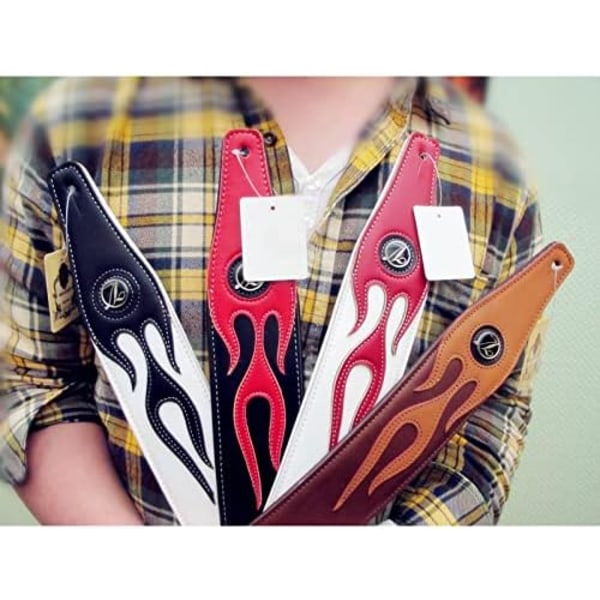 Cool Lightning Pattern/Flame Gitarrrem för Elektrisk Gitarr/Bas White