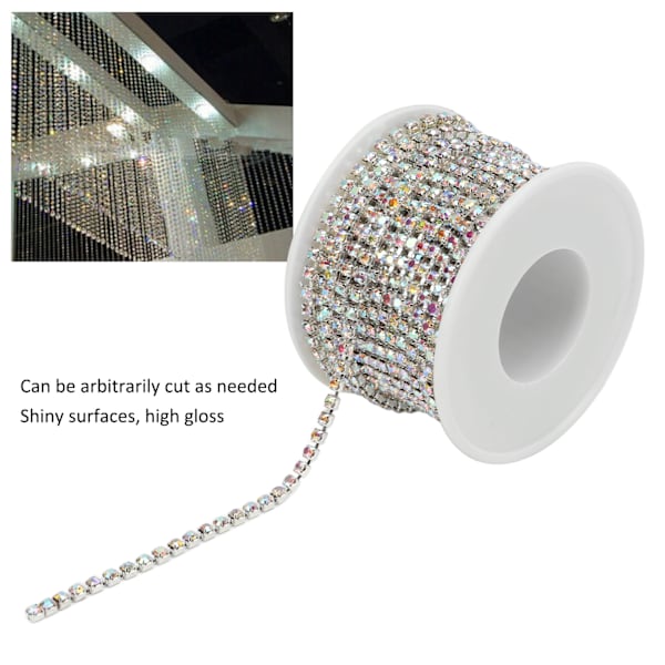 10 Jaardia Rhinestone Close Chain Trim - Korkealaatuinen Kiiltävä, Satunnaisesti Leikattu Rhinestone-Kynsikoukku Ketju DIY-Töihin, Juhliin ja Koristeluun
