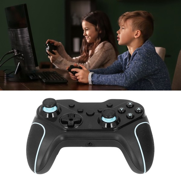 Trådløs Controller Seks Akse Følsom Rocker Programmerbar Knap Gamepad til Spilkonsol Grøn Sort