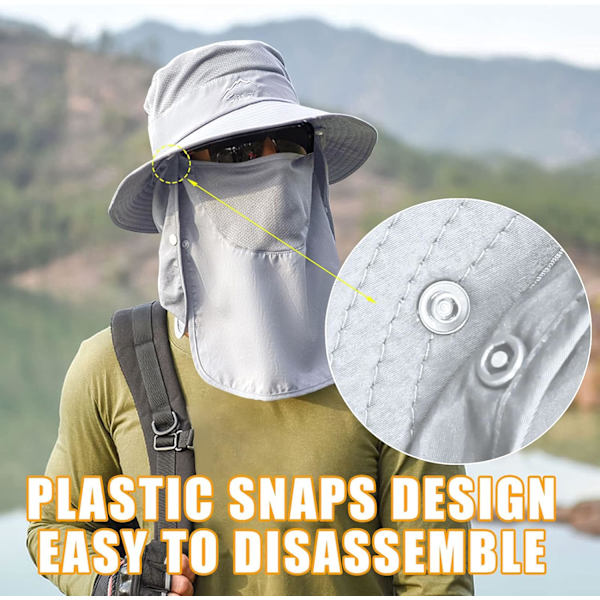 Solhattar för män och kvinnor Fiskehatt UPF 50+ Andningsbar bred brätte Sommar UV-skyddande hatt Light Grey