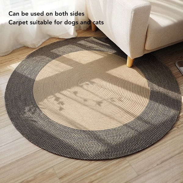 Rund Jute-Tæppe Vendbar Retro Nordisk Stil Moderigtigt Gulvtæppe Cirkel Tæppe til Soveværelse Gang Retro Farve 45cm