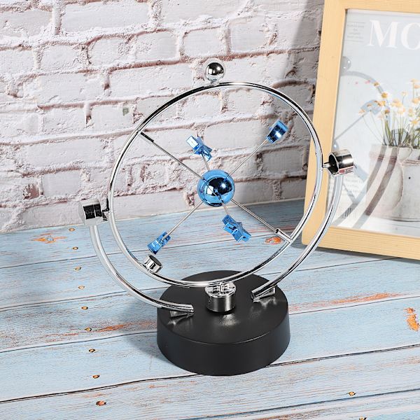 Perpetual Motion Bordlegetøj Stjerne Måne Planetarisk System Farve USB Batteri Skrivebords Skulptur