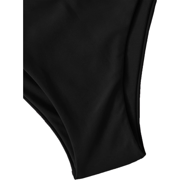 Bikini Set för Kvinnor, Triangel Badkläder, Bandage String Tanga Black2 S