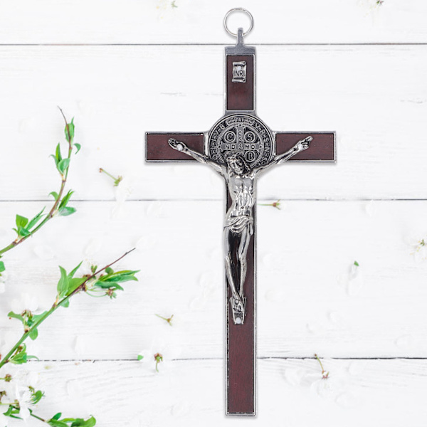 Jesus Kristus Kors, Katolsk Jesus Kors Væghængning Metal Kors Vedhæng til Stue Soveværelse Døråbning S