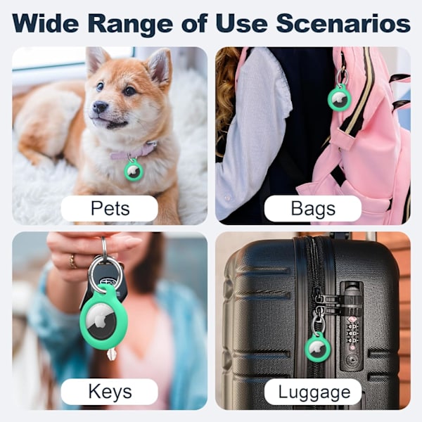 Airtag-pidike Air Tag -kotelo avaimenperällä, naarmuuntumaton Airtags-avainperä Apple Air Tagseille, Airtag-tarvikkeet GPS-esineiden paikannuslaitteelle, mintunvihreä Mint Green